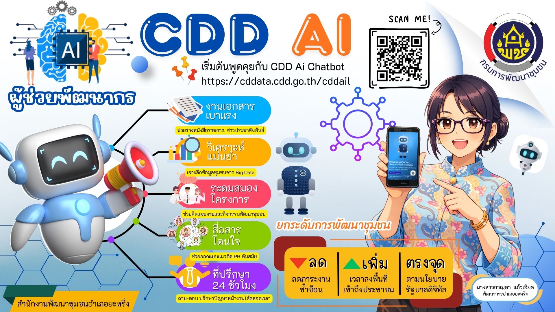 "CDD AI" ผู้ช่วยพัฒนากรอัจฉริยะ เพื่อชุมชนเข้มแข็งอย่างยั่งยืน