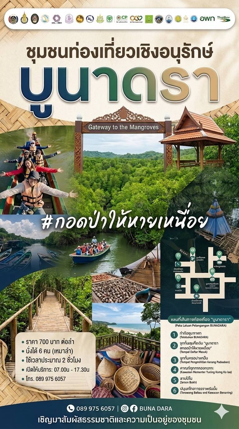 ชุมชนท่องเที่ยวเชิงอนุรักษ์ บูนาดารา หมู่ 1 บ้านปาตา ต.ตะโละกาโปร์ อ.ยะหริ่ง จ.ปัตตานี